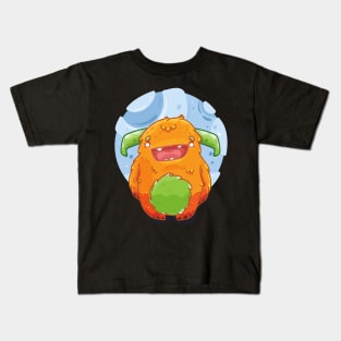 Cute Burly Friendly Orange Monster Kids T-Shirt